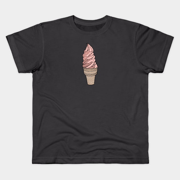 Strawberry ice cream swirl Kids T-Shirt by lavavamp